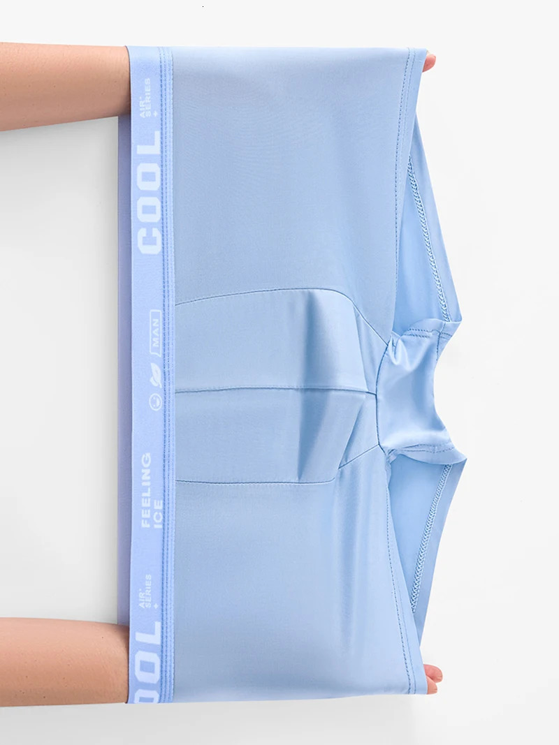 4Pcs Boxer Shorts Mens Underwear Ice Silk Underpants Sexy Panties 3A Antibacterial Breathable Elastic Lingerie Plus Size L6XL 250725