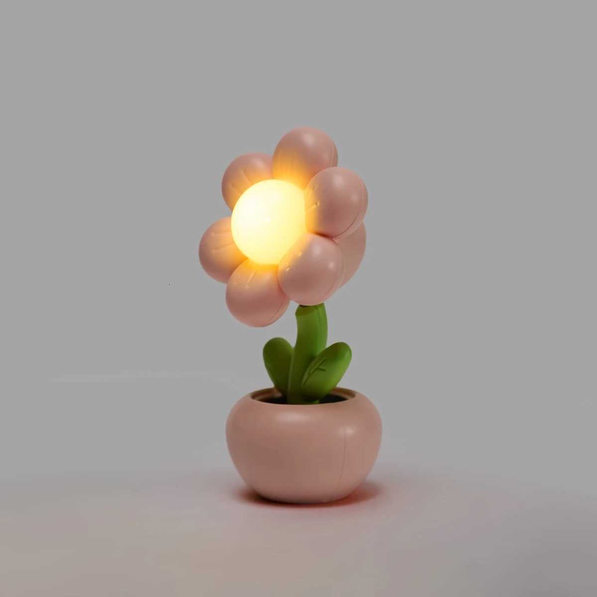 Mini LED Floral Potted Night Light for Bedroom Desk Mini Table Lamp Desktop Childrens Creative Gift Decoration Night Lamp XJ250725