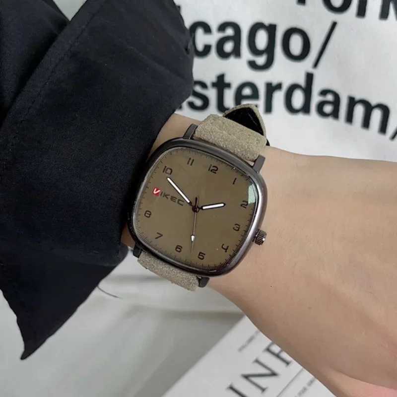 Brand Quartz Watch Youth Student Watch Vintage Square Dial Leather Belt Wristwatch Casual Fashion Mens Gift Clock X250726