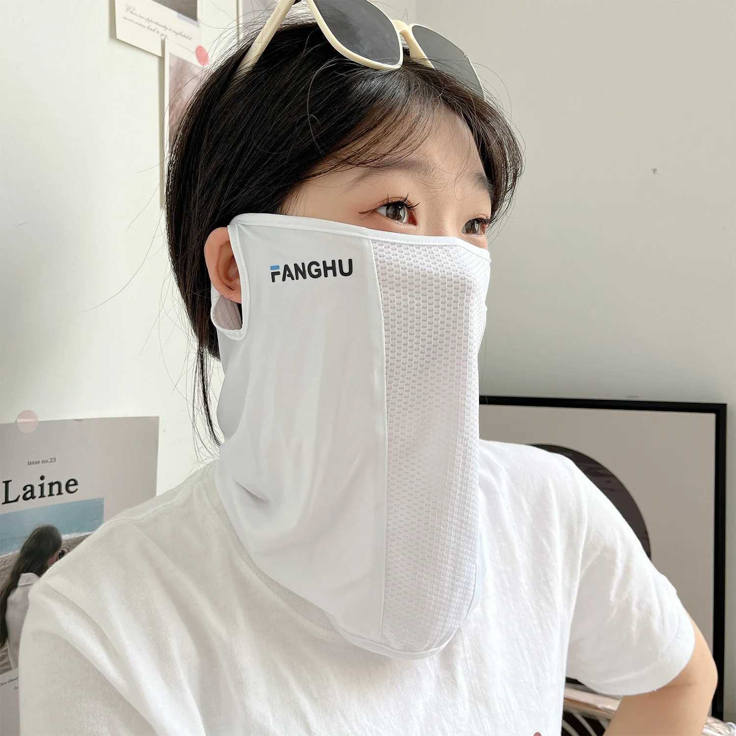 Summer UV Protection Sunscreen Mask Face Scarf Cycling Sunscreen Silk Mask Face Cover Neck Wrap Cover Breathe Traceless Thin Z250725
