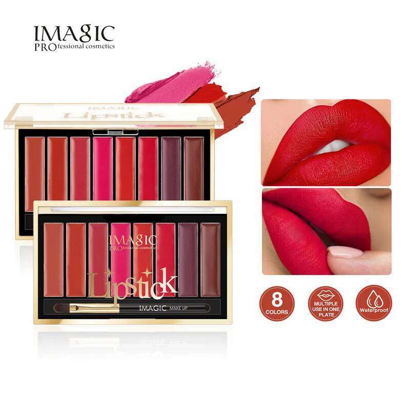 IMAGIC Matte Lipstick Mousse Waterproof Long Lasting Liptint Palette 8 Colors