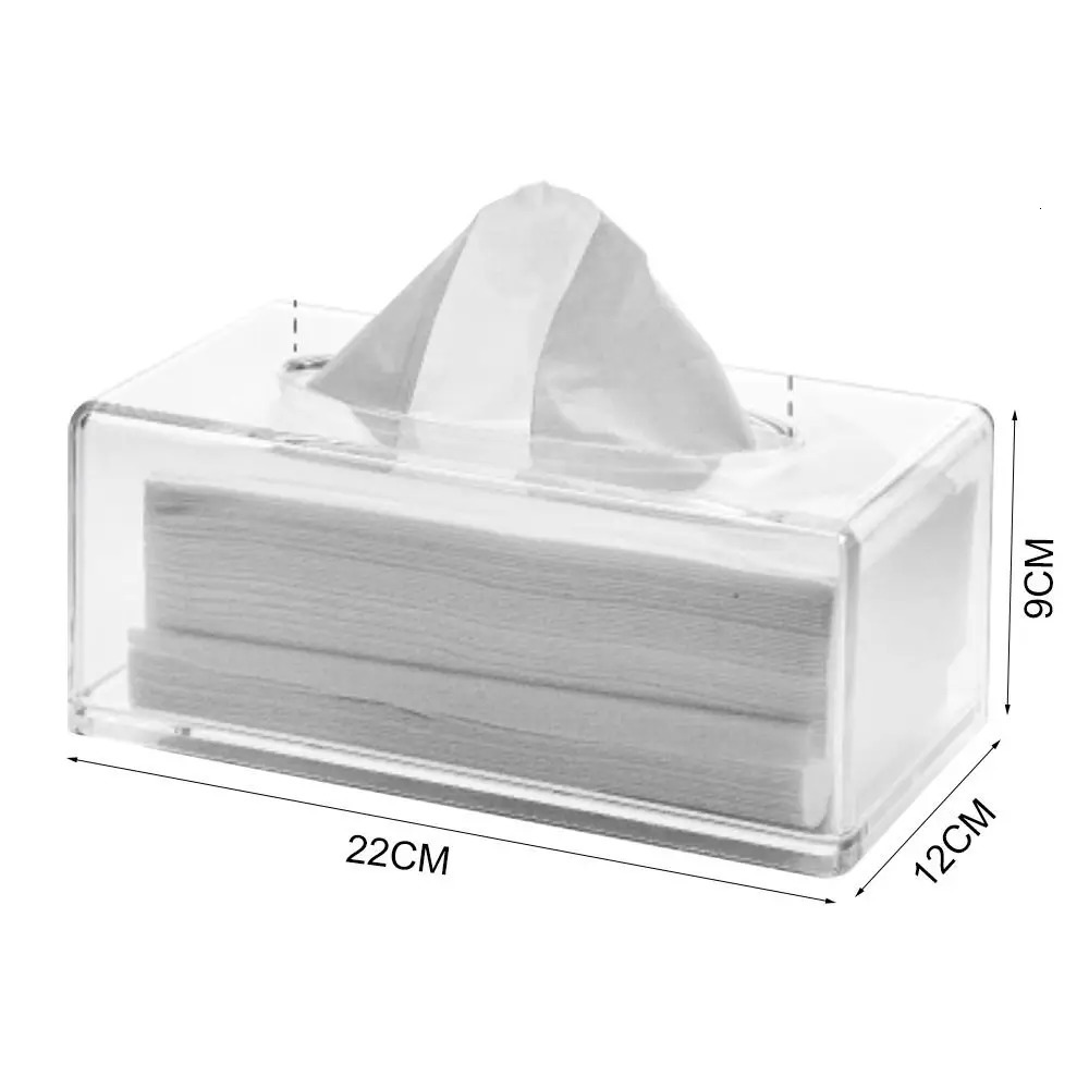 Acrylic Clear Tissue Box Cover Rectangular Napkin Dispenser Office Paper Holder 250725 - view 6