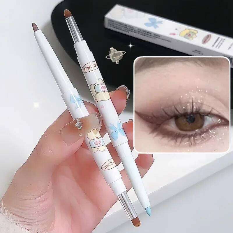 Glitter Eyeshadow Eyeliner Gel Pen Waterproof Not Blooming Quick Drying Pencil Highlight Tea Brown Eye Liner Makeup