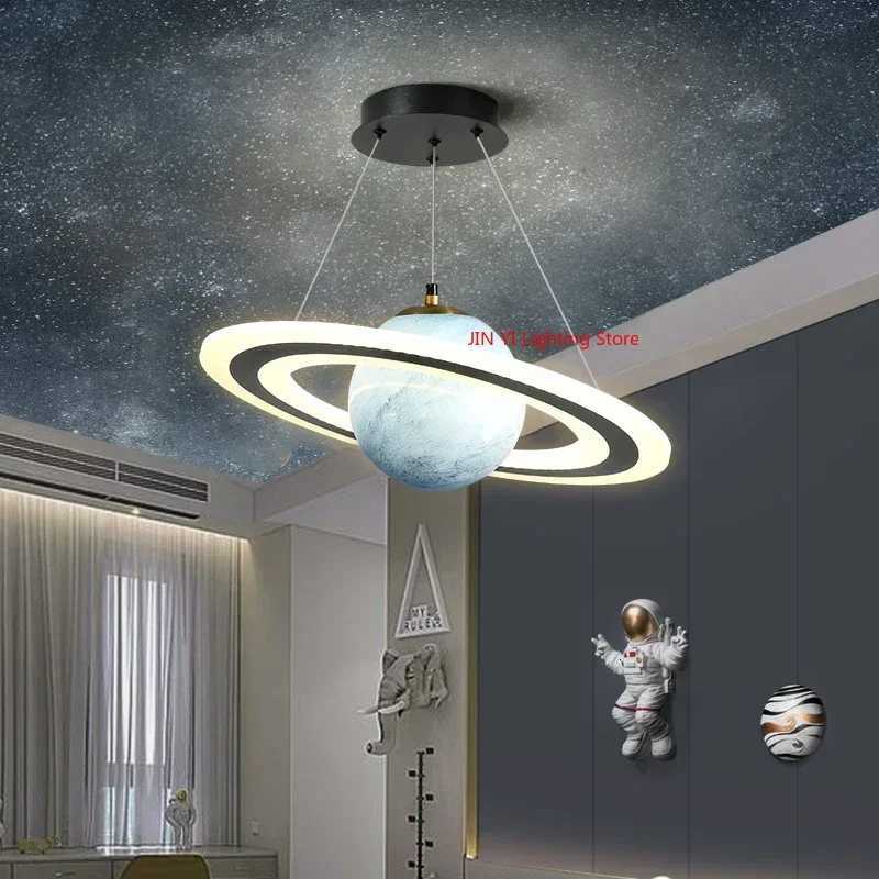 Acrylic Planet Pendant Lamp for Living Bedroom Kitchen Children Room Space Star Indoor Hanging E27 Changeable Light XJ250725