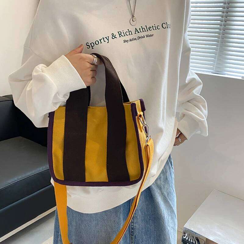 Color Blocked Handbag, New Fashionable And Simple Bag, Women's Crossbody Shoulder Bag