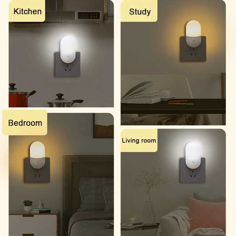 Bedside Lamp Night Light EU/US Plug-in LED Night Light AC220V Baby Nursing Eye Sleep Light Bedroom Lamp For Corridor WC XJ250725