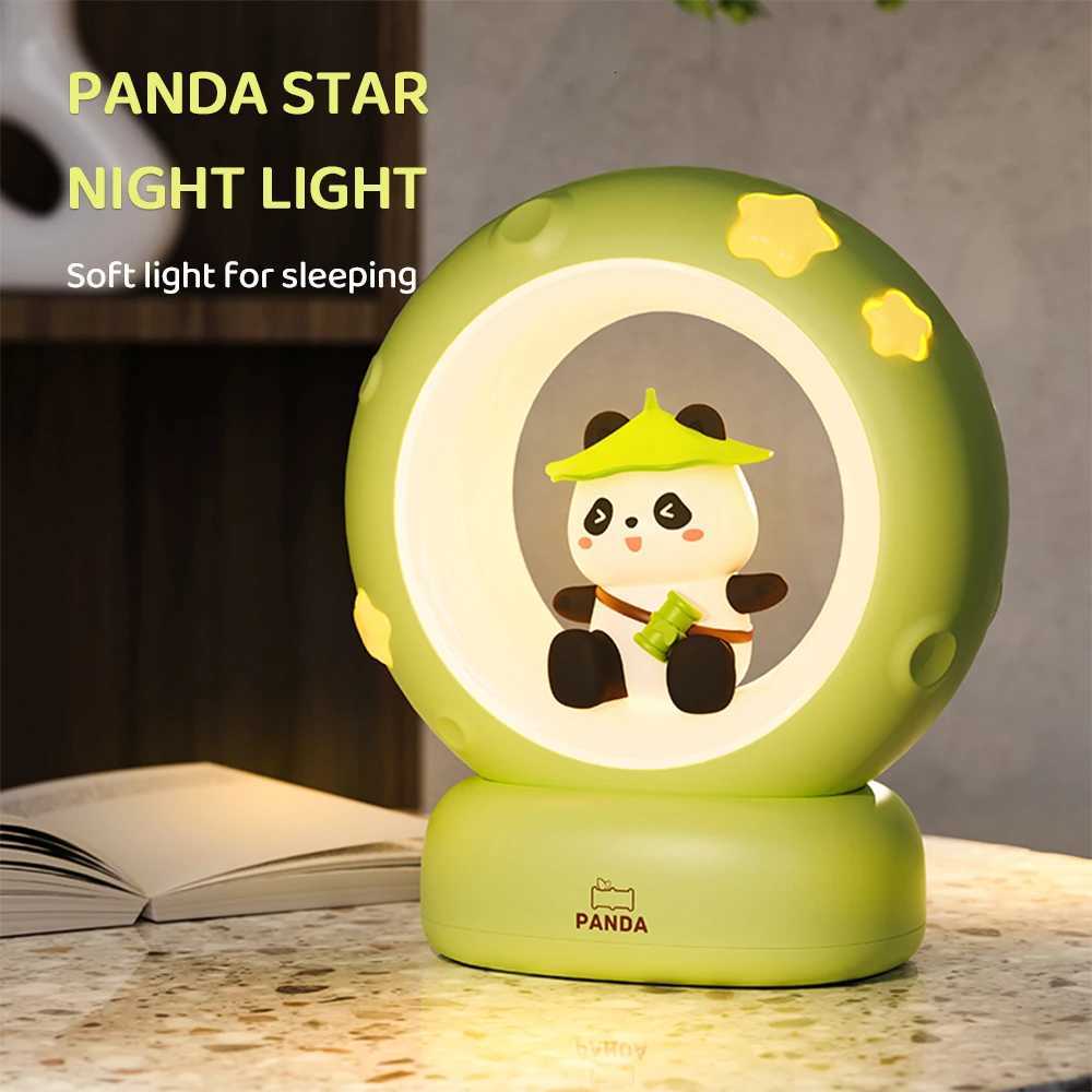 3Style Moon Night Light Cute Rabbit Cat Panda Lamp Room Bedside Decoration USB Rechargeable Cute Animal Gift Warm Soft LightXJ250725
