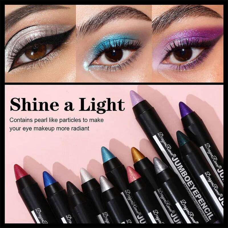 12 Color Metallic Glitter Eye Shadow Smoky Dark Green Eyeshadow Pencil Stick Waterproof Pearlescent Highlighter Korean Cosmetics X250