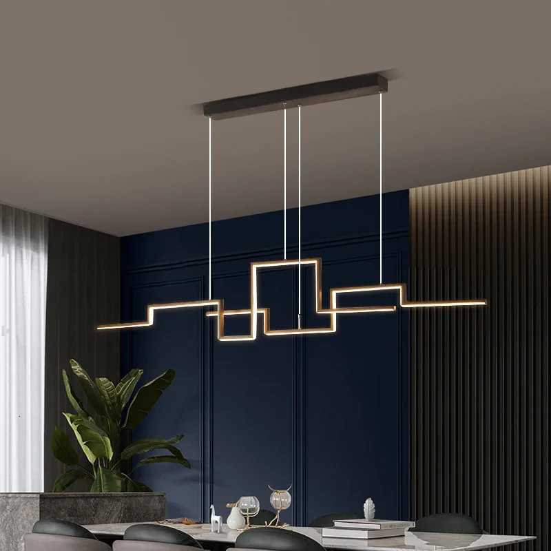 Nordic Geometry Chandeliers Minimalist Black Lighting Living Dining Room Decor Hanging Lamp Restaurant Kitchen Island Bar FixtureXJ250725
