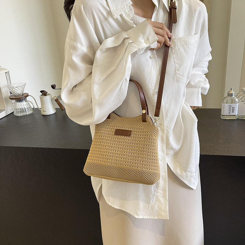 Luxury Brand Designer Bag Women's Fashion Striped Woven Small Bag Summer New Handbag Luxury bag Tote Bag Elegant Commuter Crossbody Bag