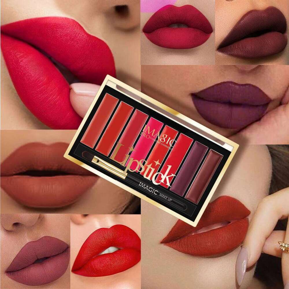 IMAGIC Matte Lipstick Mousse Waterproof Long Lasting Liptint Palette 8 Colors