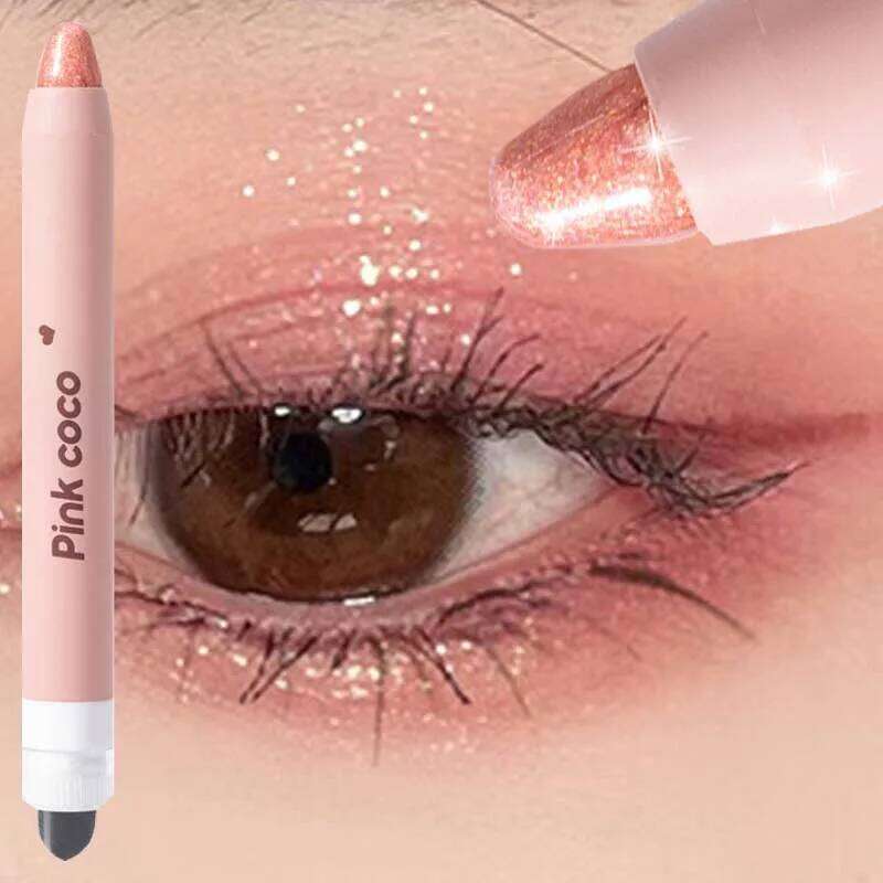 2 in 1 Pearly Stick Pencil Waterproof Glitter Matte Makeup High Pigmented Eyelid Under Crease Eyeshadow Pen X250726