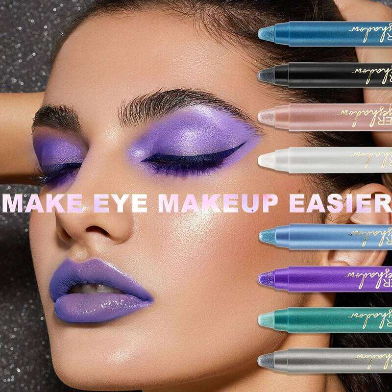 8 color pearl eyeshadow self-sharpening pencil eyeliner, undercover pencil, does not sdge, waterproof and long-lasting