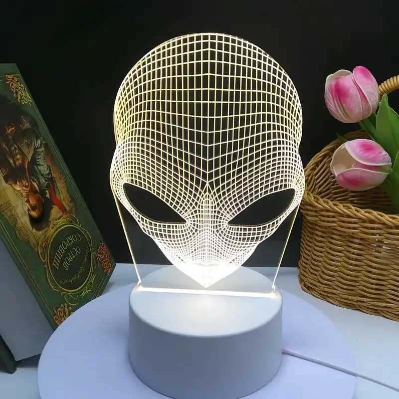 1pc Martians 3D Night Light 3D Optical Illusion Lamp With Touch 7-Color Changing Ambient Light For Bedroom XJ250725
