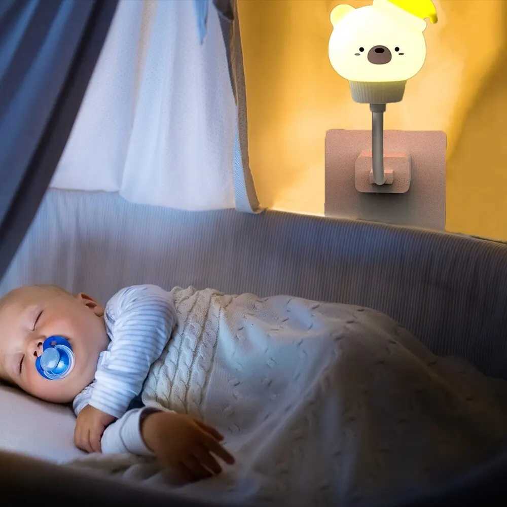 USB Night Light LED Children Cute Cartoon Night Lamp Bear Chick Kitten Remote Control for Baby Kid Bedroom Decor Bedside Lamp XJ250725