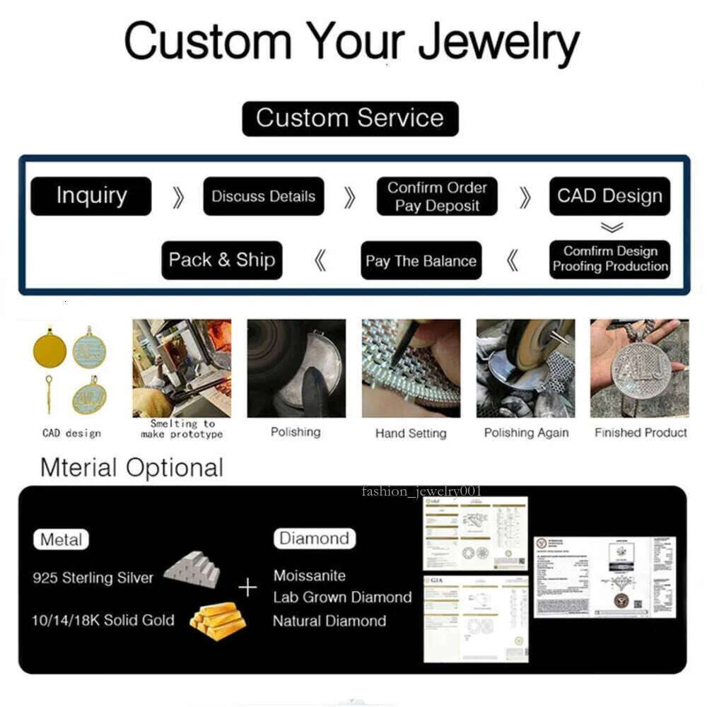 necklace moissanite chain Pendant Cross Hip Hop Vvs Moissanite Dia Tennis Chain Sier for Women Men Jewelry