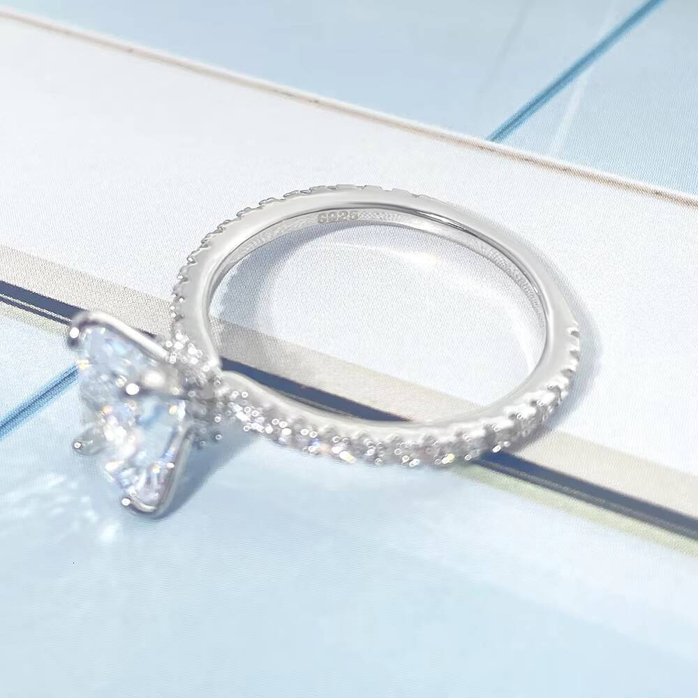 FOXI Local Stock in US 925 Silver Fine Rings 8A Cubic Zirconia Crushed Ice 925 Sterling Silver Rings Jewelry Women