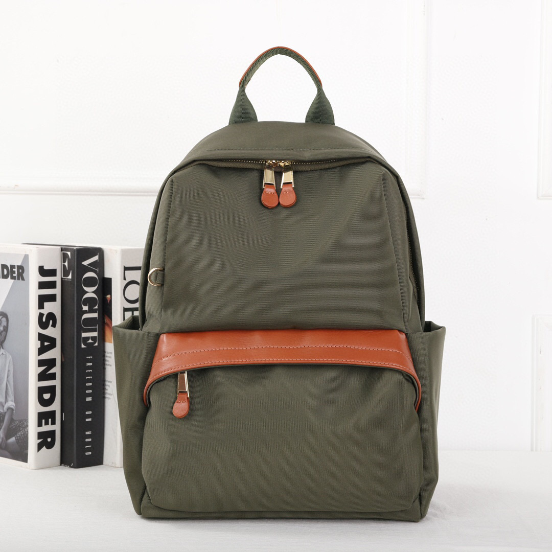 XY9637 Men's and Women's Backpack Waterproof Oxford Cloth With Cowhide Leather Fashionable Multi Pocket Lightweight Commuting Bag