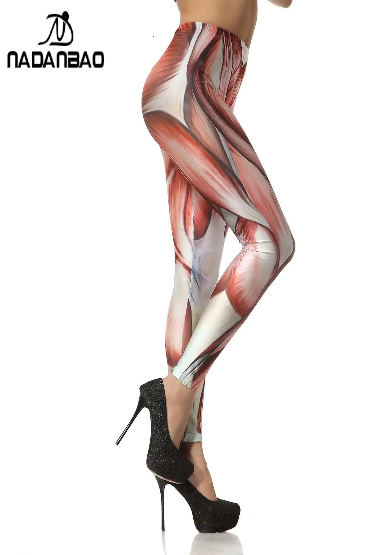 NADANBAO Muscle Printed Leggings Anime Cosplay Costume Casual Fitness Workout Pants Girls Party Wear Trousers Bottom 250725