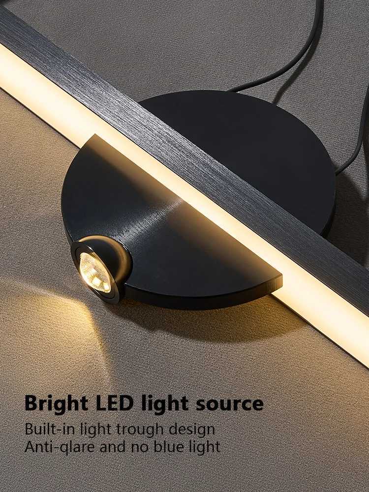 Minimalist Linear Pendant Lights LED Modern Chandelier Dining Room Island Light Restaurant Cafe Bar Office Hanging Lamps Black XJ250725