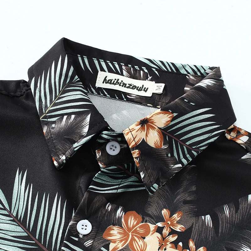 Mens Printed Hawaiian Style Short Sleeve Casual Shirts Beach Shirt 250725