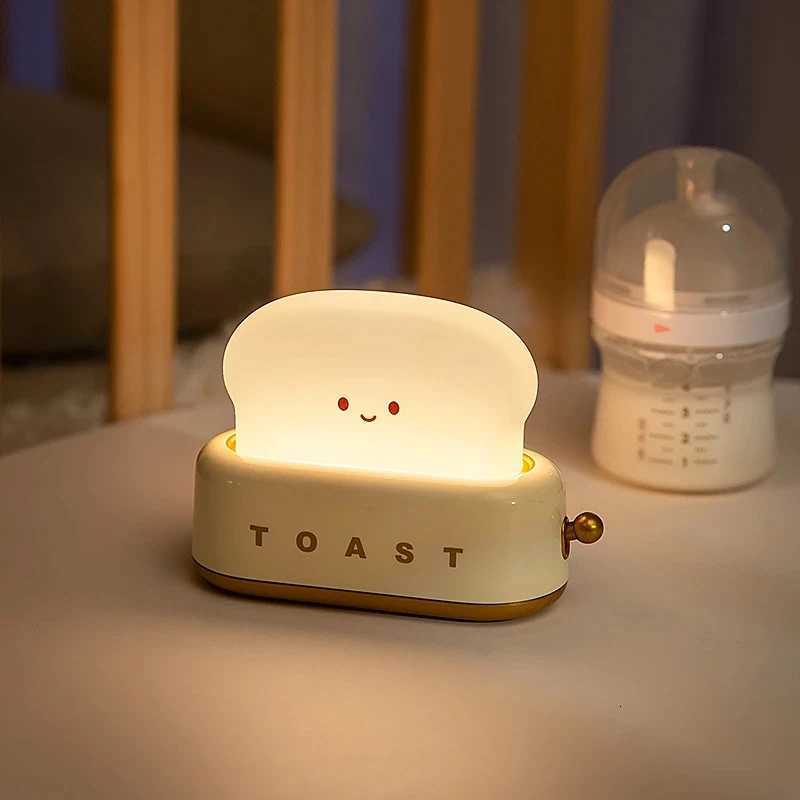 bread toast table light toaster nightlight creative USB rechargeable LED lamp decoration holiday baby bedroom for birthday gift XJ250725
