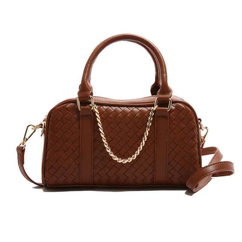 Woven Pillow Design Handheld Women PU Material Bag New Single Shoulder Crossbody Bag