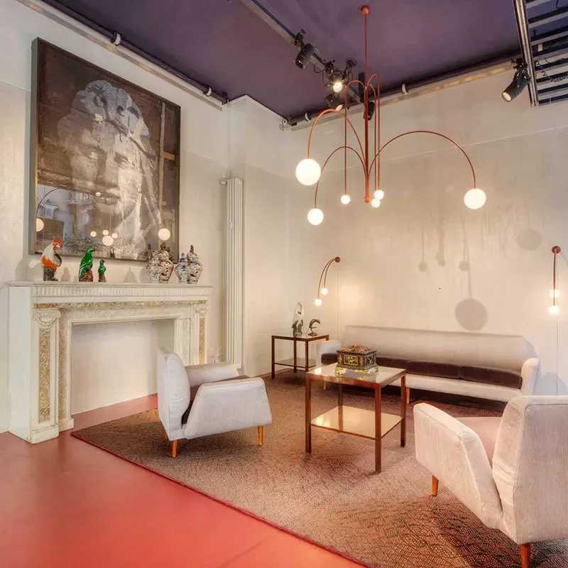 Geometric Modern LED Ceiling Chandeliers Danish Design Simple Glass Ball Hanging Lamps for Living Dining Room Home Decor XJ250725