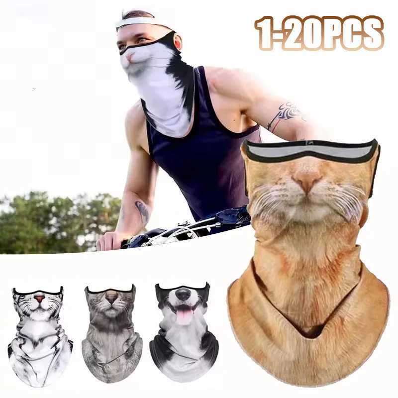 1-20PCS 3D Animals Magic Scarf Bandana Breathable Neck Warmer Gaiter Hanging Ear Outdoor Sports Face Mask Neckerchief Summer Z250725