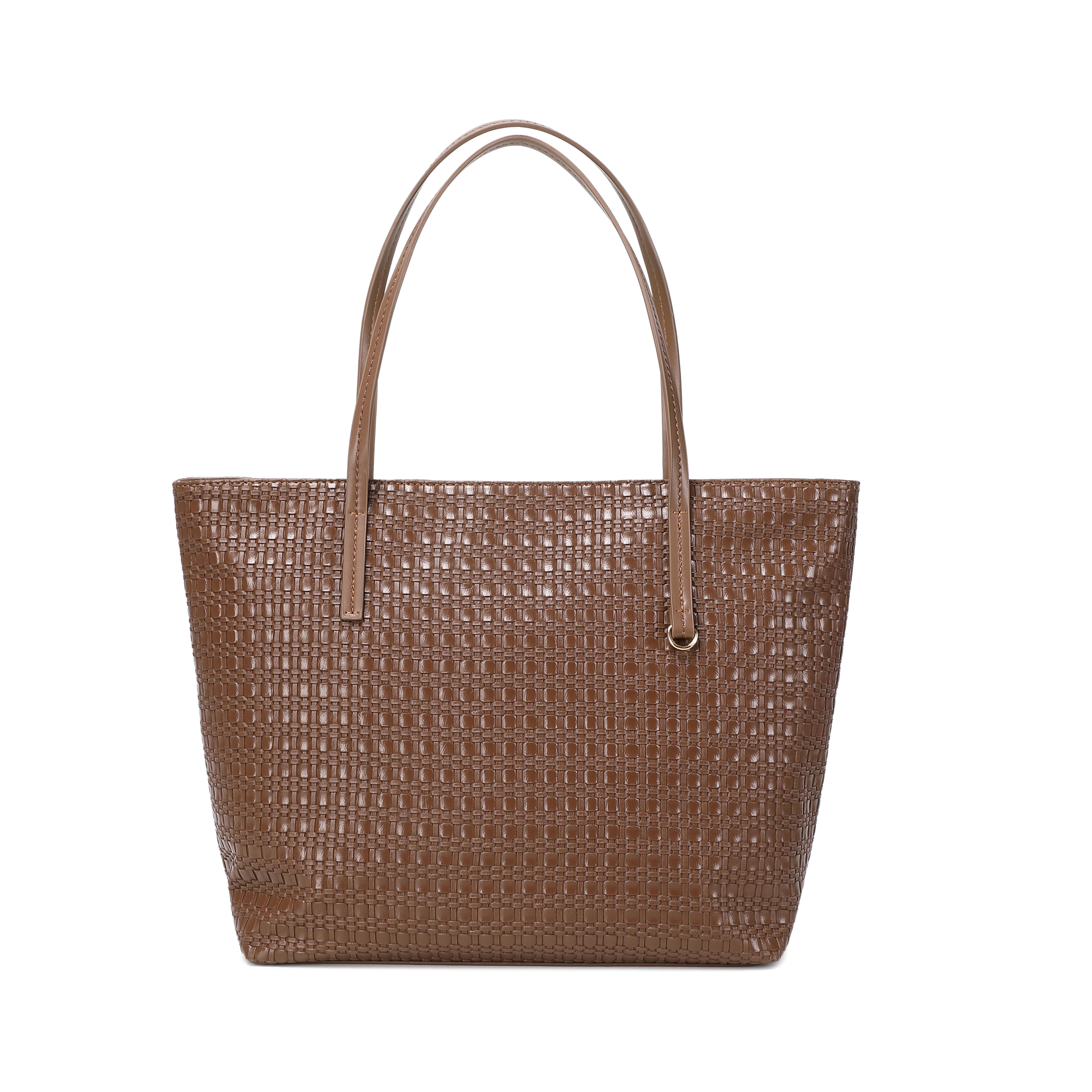 Totes The large-capacity woven pattern tote bag is a new and elegant commuter lady's hand-held underarm bag with a retro texture