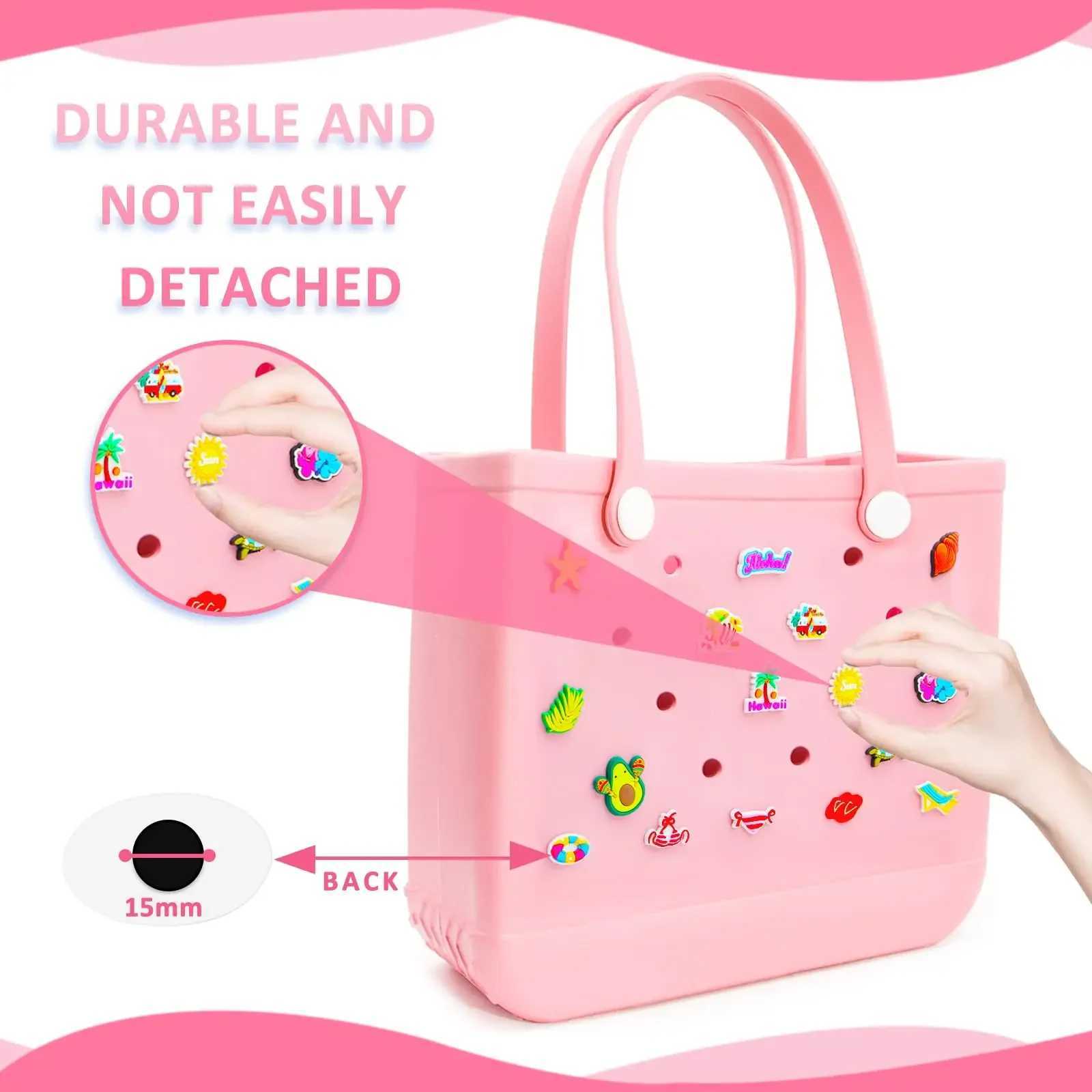 Jelly Charms Bags Accessories Bit Cute Dwe74 Jibz Rubber Women Beach Tote Handbag Pairing Decorative Buckles Croc Bogg Bag Pin L250725