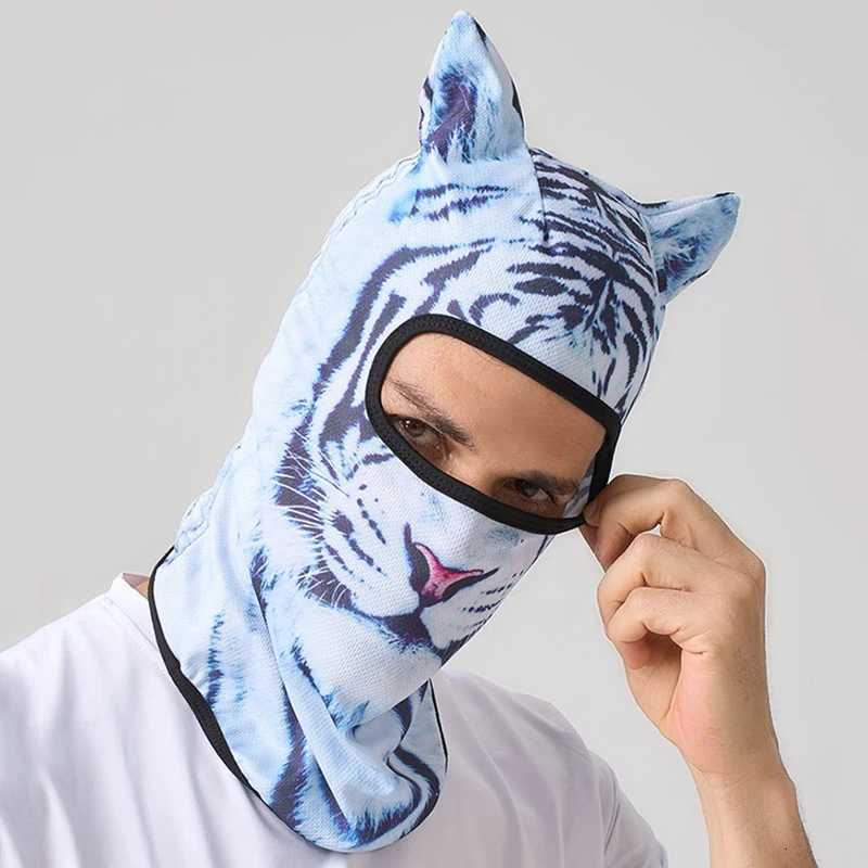 Outdoor Sunscreen Balaclava Hat 3D Animals Pattern Printed Full Face Mask Breathable Unisex Anti-UV Pullover Cap Cosplay Props Z250725