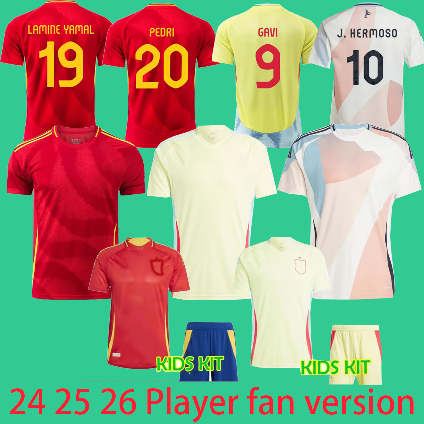 25 26 Spain Soccer Jerseys PEDRO GONZAIEZ LAPEZ 24 25 26LLORENTE ANSU FATI CARVAL OLMO fans Player PEDRI Espana MORATA FERRAN KOKE football shirts men kids kits