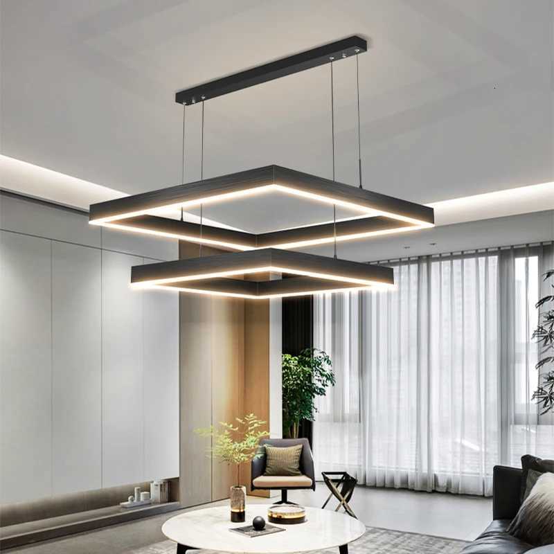 New Modern Ceiling Chandelier Living Room Concise Pendant Lamp Dining Room Square Nordic Lamps LED Ceiling Living Room Lights XJ250725