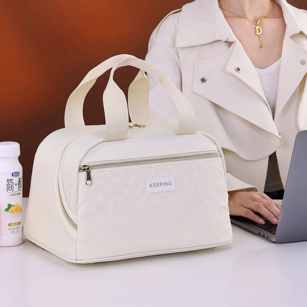 Portable Lunch Bag for OL Women Thermal Insulated Lunch Box Tote Cooler Handbag Waterproof Bento Pouch Office Food Shoulder Bags 250723