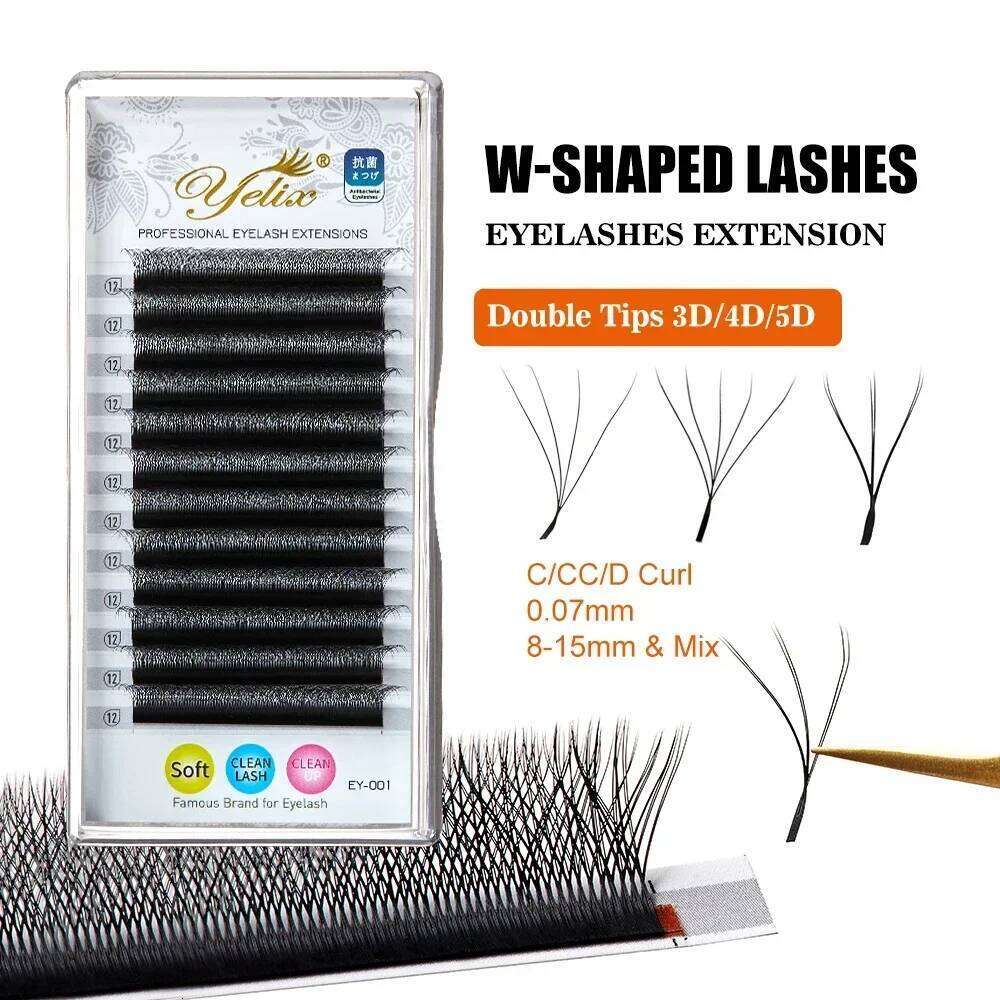Yelix Cilios 5D W Shape Eyelash Extensions 4D/6D/8D Premade Volume Fans Natural Soft Automatic Flowering Lash Makeup Supplies X250725