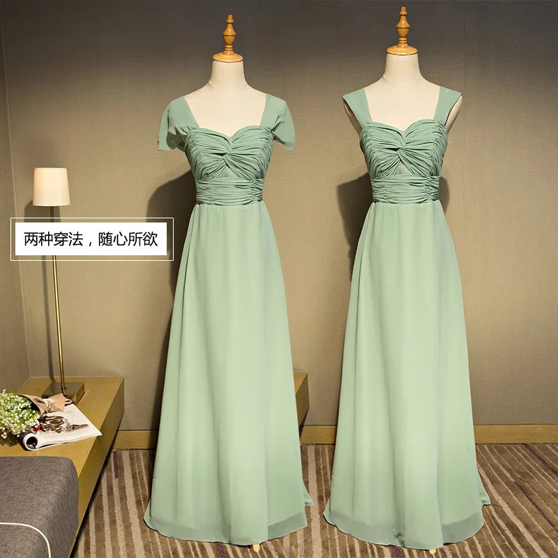 Green Bridesmaid Dresses Wedding 2024 Summer Chiffon Beach Group Gown 250725