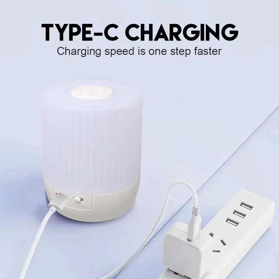 3-Color USB LED Lantern Charger Touch Night Lamp Table Lamp Bedroom Portable Bedside Atmosphere Light Reading Lamp for Kid Gift XJ250725
