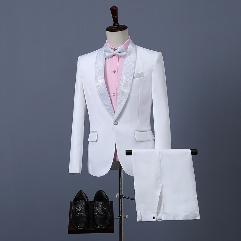 H830Men's suits slim Korean style trendy casual handsome groom wedding suit jacket