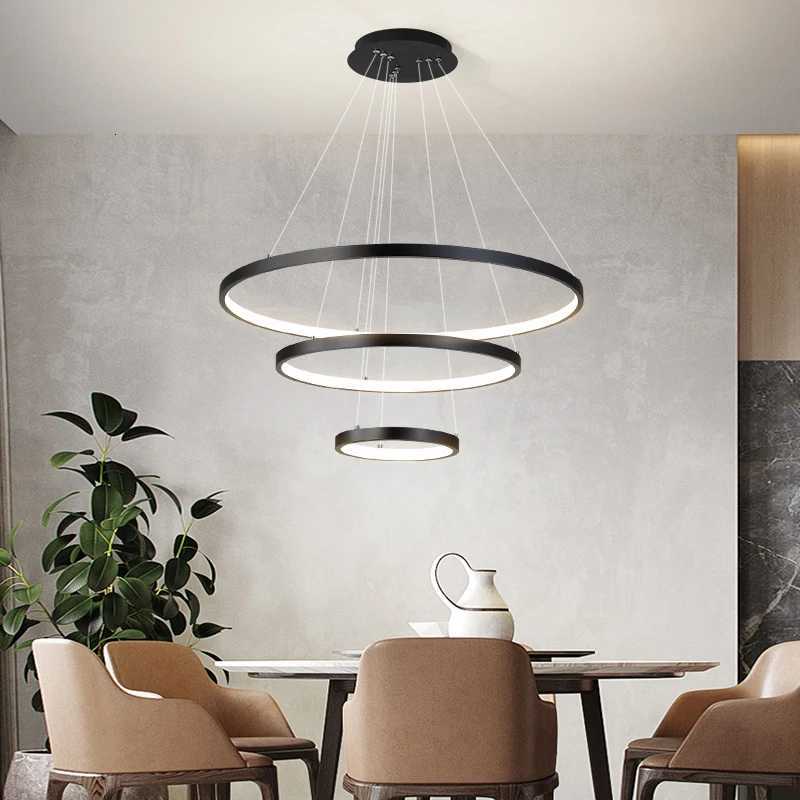 Modern Led Ceiling Chandelier For Villa Living Bedroom Dining Room Wrought Iron Chandelier Home Indoor Lighting Decorative Lamps XJ250725