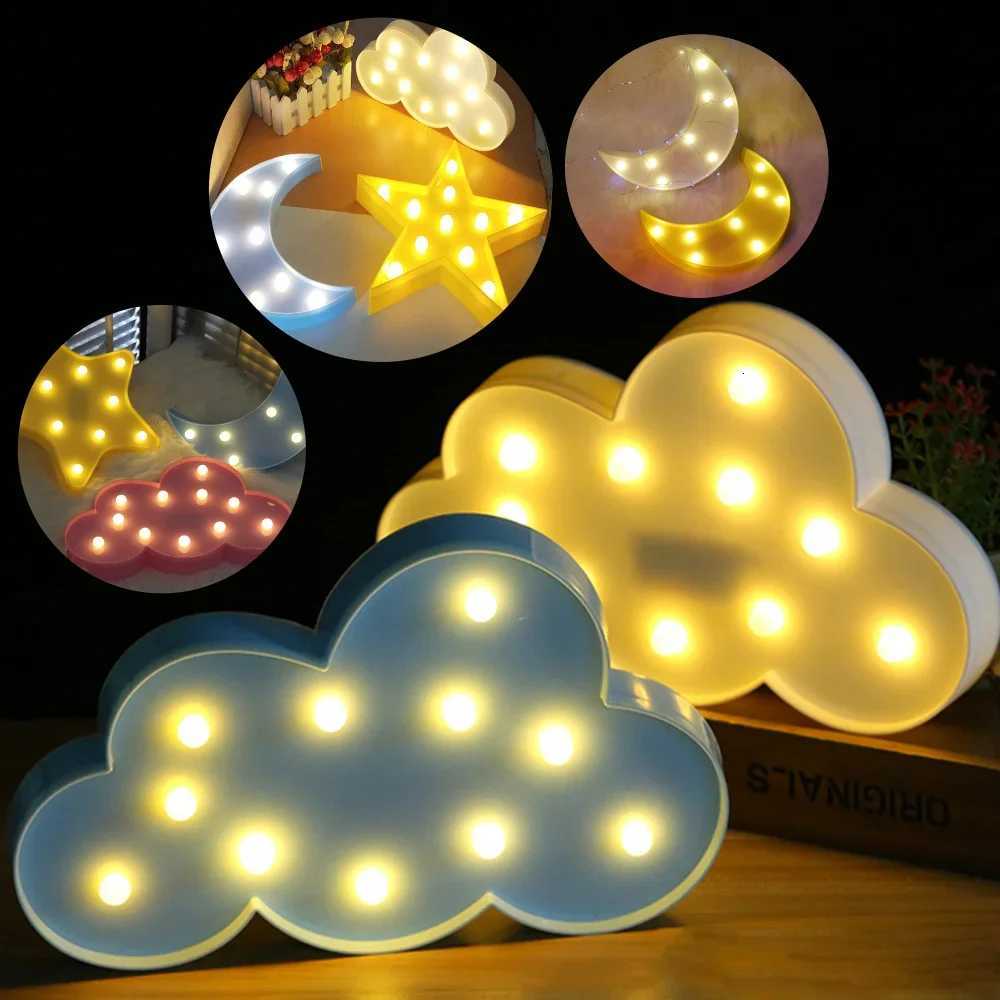 Nordic Lovely Cloud Star Moon LED 3D Night Light Kids Gift Toy For Baby Children Bedroom Toilet Lamp Decoration Indoor Lighting XJ250725