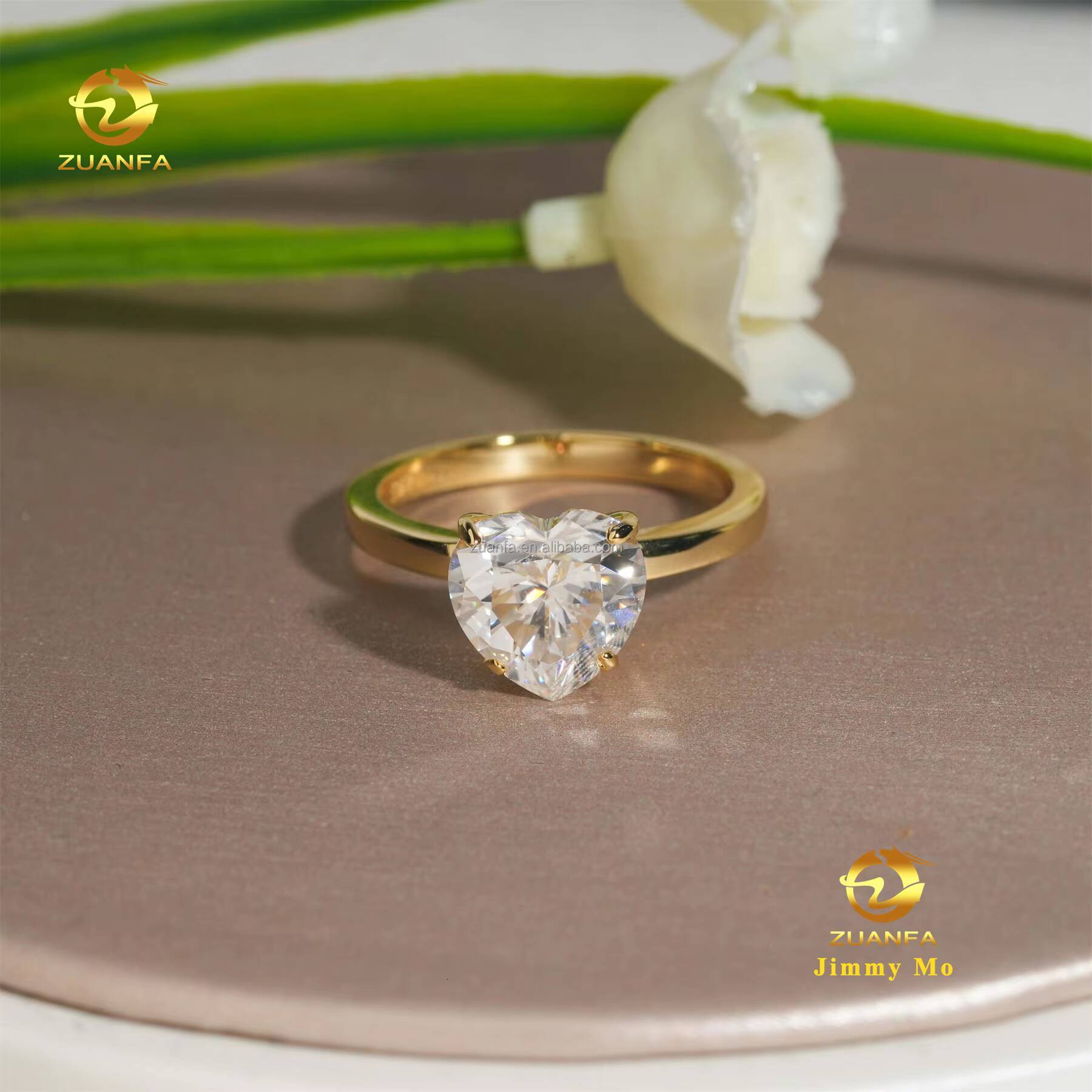 Hidden Halo Elegant Bridal Wedding Jewelry 925 Silver Heart Moissanite Diamond Engagement Ring Women With GRA Certificate