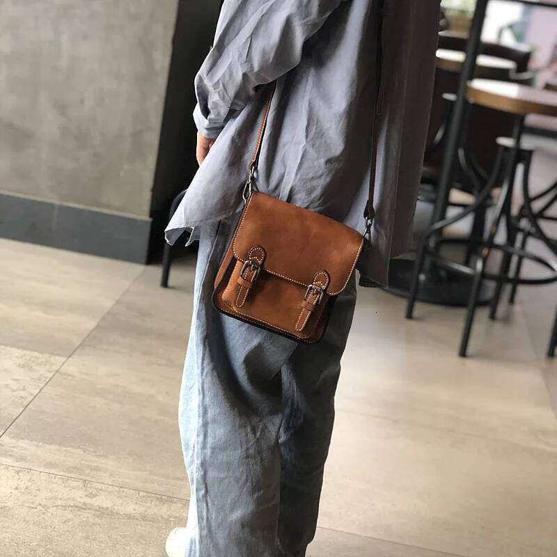 Elegant Retro Womens Genuine Leather Handbag Casual One-Sided Sling over Shoulder