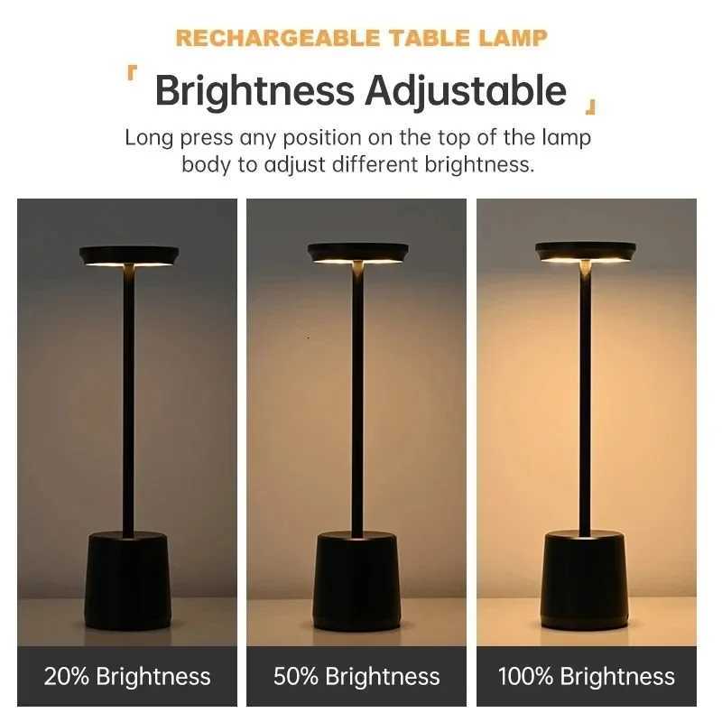 Table Lamp LED Touch Sensor Desktop Night Light Rechargeable Wireless Reading Lamp 3 Colors Adjustable Creative Ambient Light XJ250725