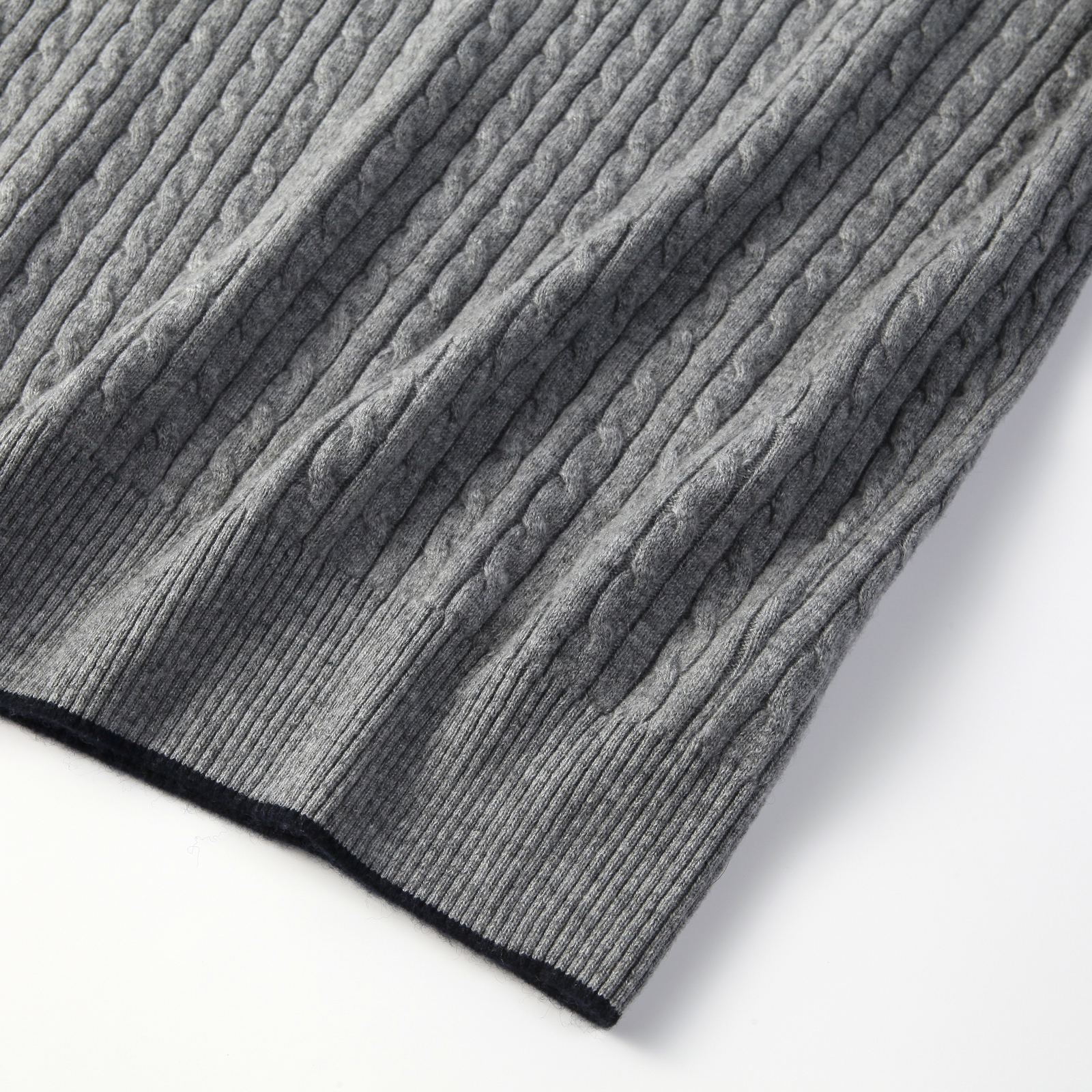 100% Cashmere Crew Neck Sweater Pit Stripe Texture Autumn and Winter Warm Knit Sweater