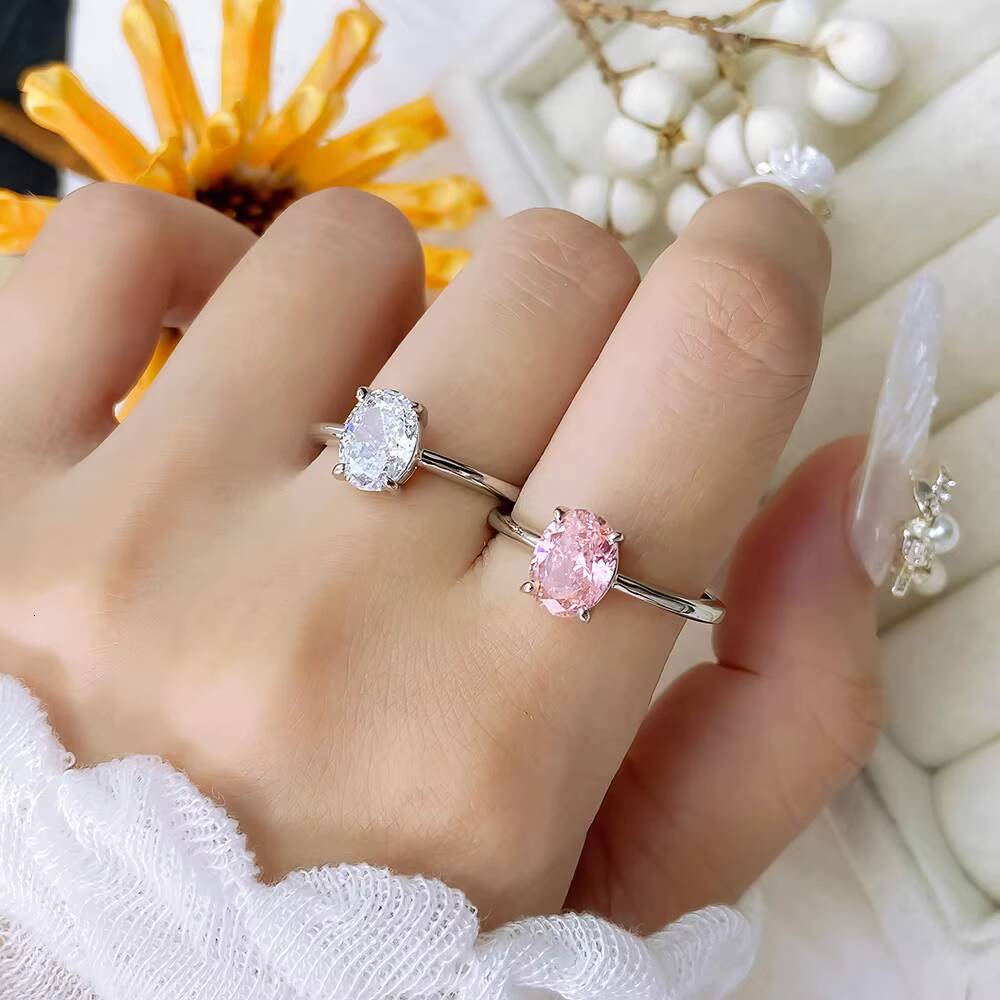 FOXI Local Stock in US Fine Jewelry Rings Sterling Silver 925 8A Cubic Zirconia Crushed Ice 925 Silver Rings for Wedding