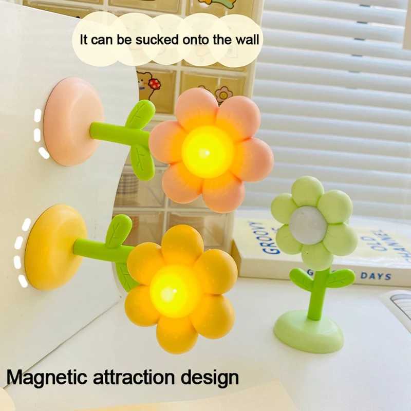 Mini LED Flower Night Light Cute Small Table Lamp Desktop Ornament Bedside Bedroom Ambient Lights Childrens Toy Kids Holiday Gift XJ250725