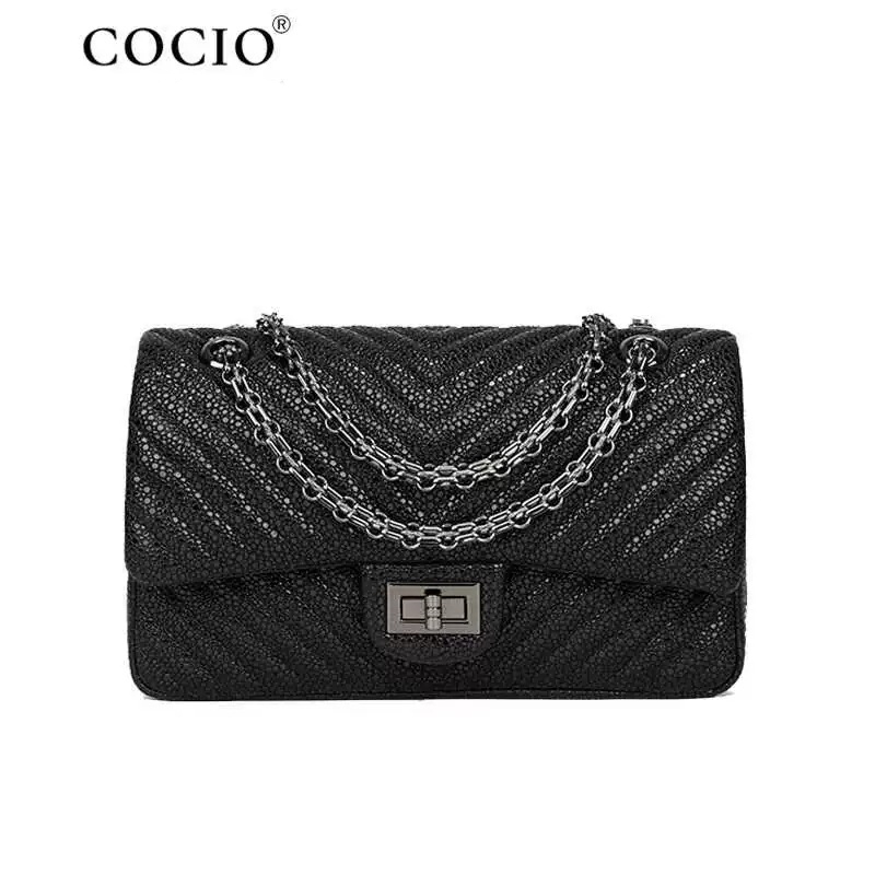 COCIO designer bag New diamond grid chain bag simple high-quality versatile womens bag large capacity fashionable hot