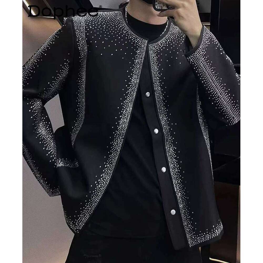 Hot Dia Jacket Design Trendy Fashion 2024 Spring Autumn New Handsome Male High Street Jackets Men's Long Sleeve Tops