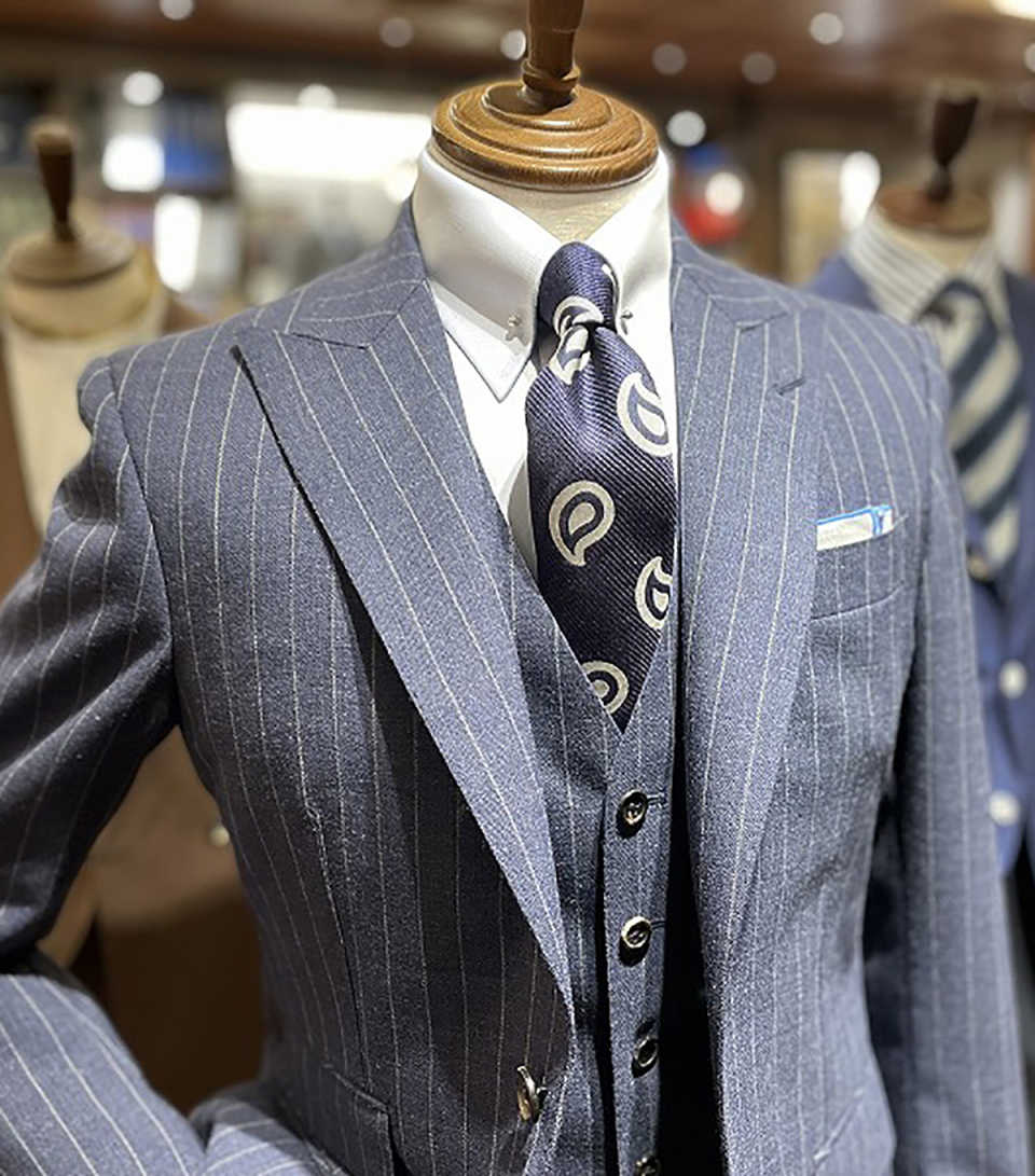 Fashion Pinstripe Men's Suit 3 Pieces Blazer Jacket and Pants Single Breasted Business Wear Wedding Groom Costume Customized